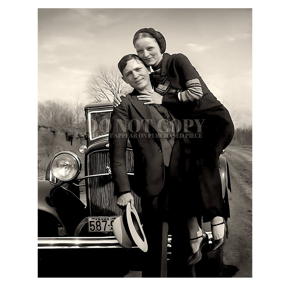 Bonnie and Clyde Photograph 11X14 | RARE 1934 Photo Portrait | Poster Art Print